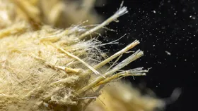 Glasswool dust emission close up