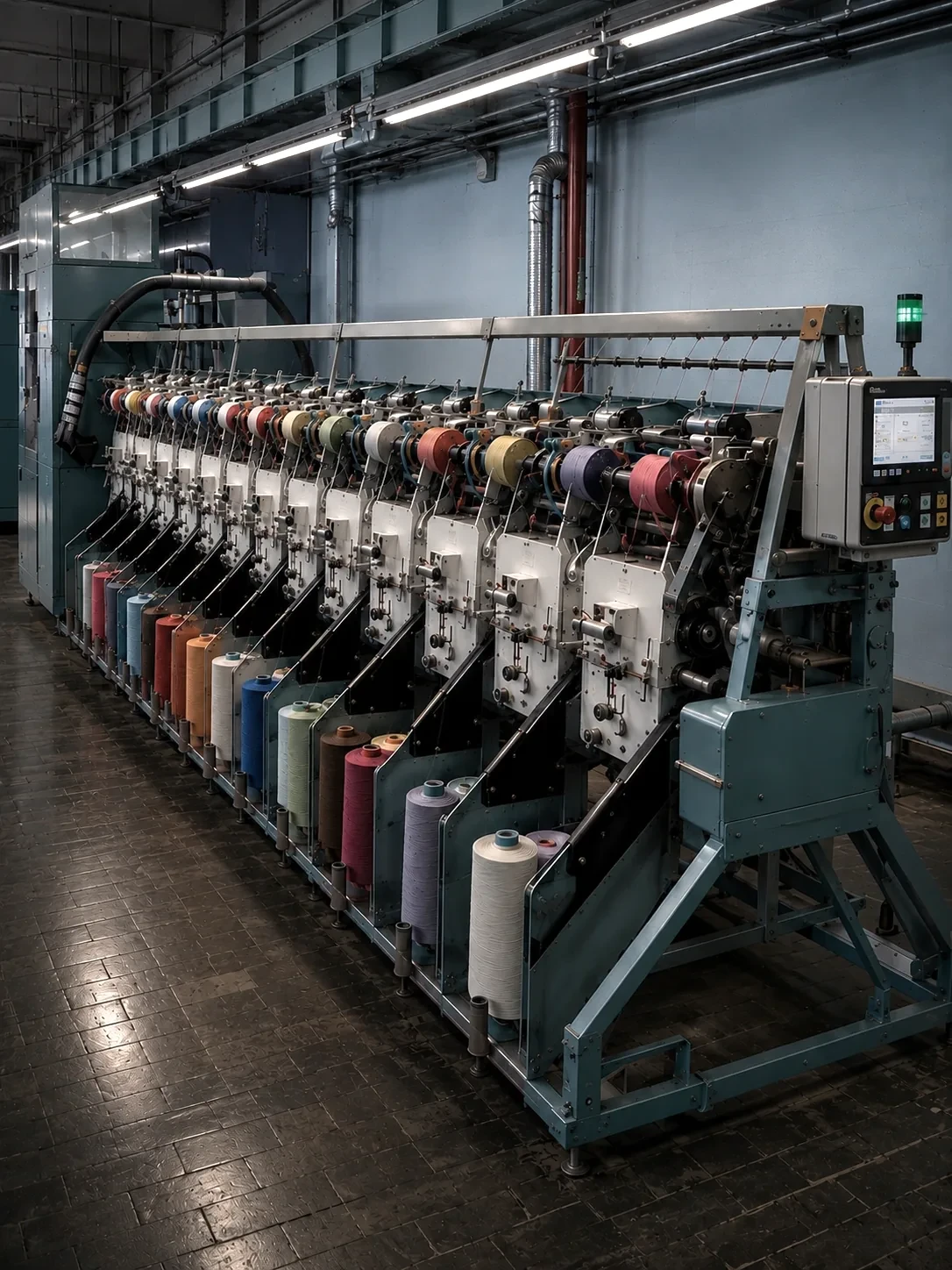 Modern textile equipment at the Sumykamvol factory for industrial outsourcing