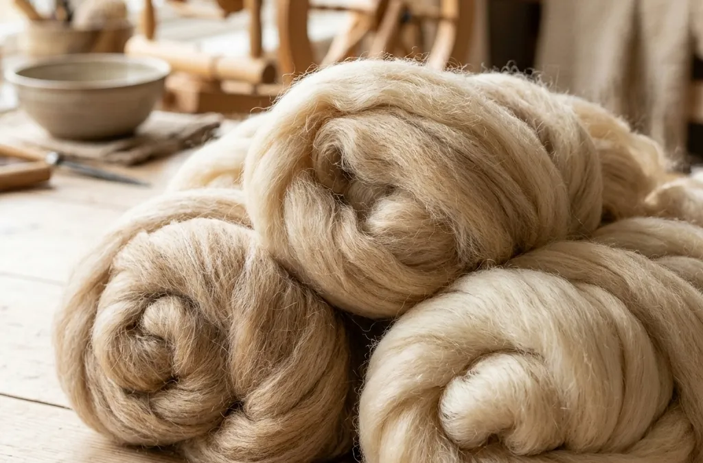 Sheep wool combing and tops preparation